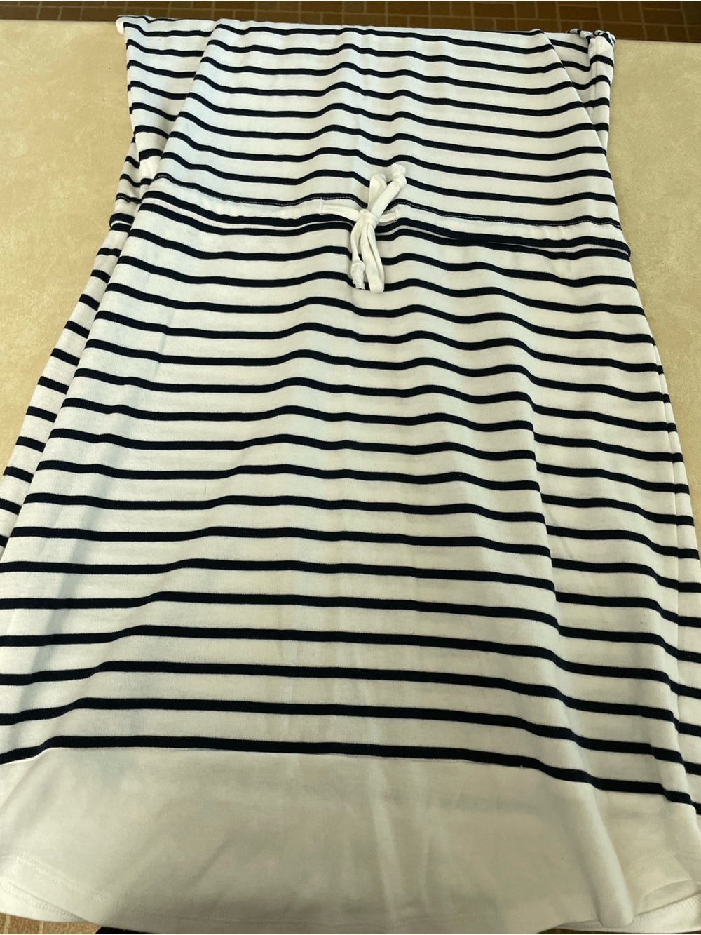 Maurices White and Navy Striped Women's Swim Coverup